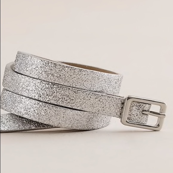 silver glitter belt